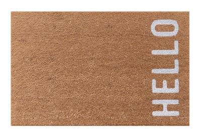 Vertical Hello Script Doormat Doormats Brush, Coco, Coir, Doormats, Premium - DC Home 