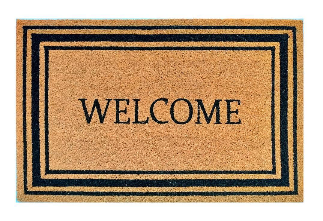 Welcome Double Esquire Doormat Doormats Brush, Coco, Coir, Doormats, Premium - DC Home 