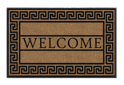 Welcome Greek Key Doormat Doormats Animals, Brush, Cats, Coco, Coir, Doormats, Pets, Premium - DC Home 