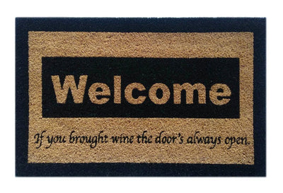 Wine/Welcome Doormat Doormats Brush, Coco, Coir, Doormats, Premium - DC Home 